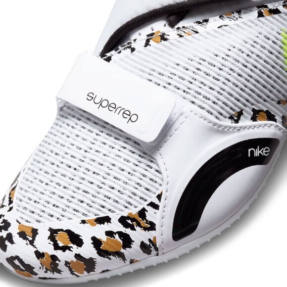 Nike Womens SuperRep Cycling Shoes Leopard Print White & Neon Yellow Size 6.5 - Picture 6 of 9